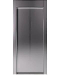 2 panel, centre opening, stainless steel
